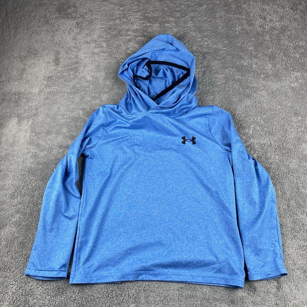 Under Armour Twist Extended Funnel Neck Hoodie Mens Youth XS Blue Long Sleeve